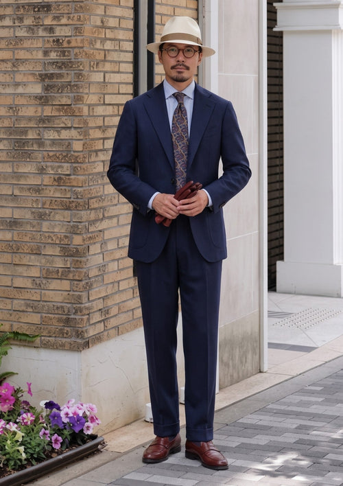 Carlo Barbera Riserva Superfine Exclusive Wool Fabric - Blue image 1