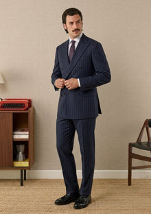 Guabello Super 130's Wool Fabric - Blue photo 1