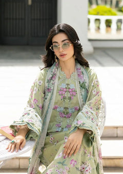 Lawn - Elaf Premium - Signature Embroidered 26 - Vol II - ESG#06A - JADE photo 3