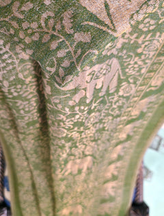 Pashmina Zari Branded Shawl D#01 - L Green photo 3
