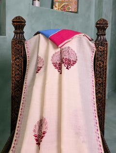 Pashmina Ari Work Shawl D#06 - Off White photo 2