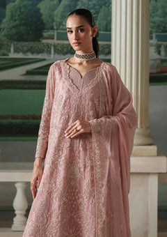 Formals - Emaan Adeel - Modern Heirloom Unstitched Chiffon 26 - ANTIQUE BLUSH photo 4
