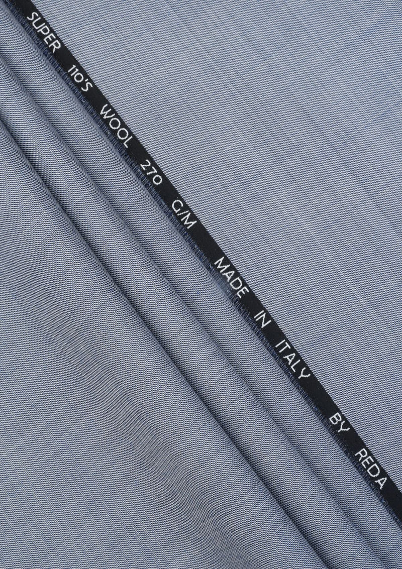 Reda Super 110'S Sharkskin 270 GM Wool Fabric - Grey