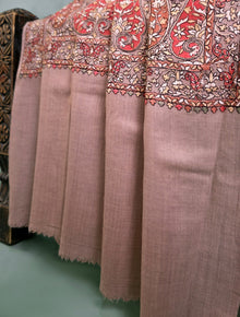 Pashmina Embroidered Jaaldar Shawl D#05 - S Grey photo 3