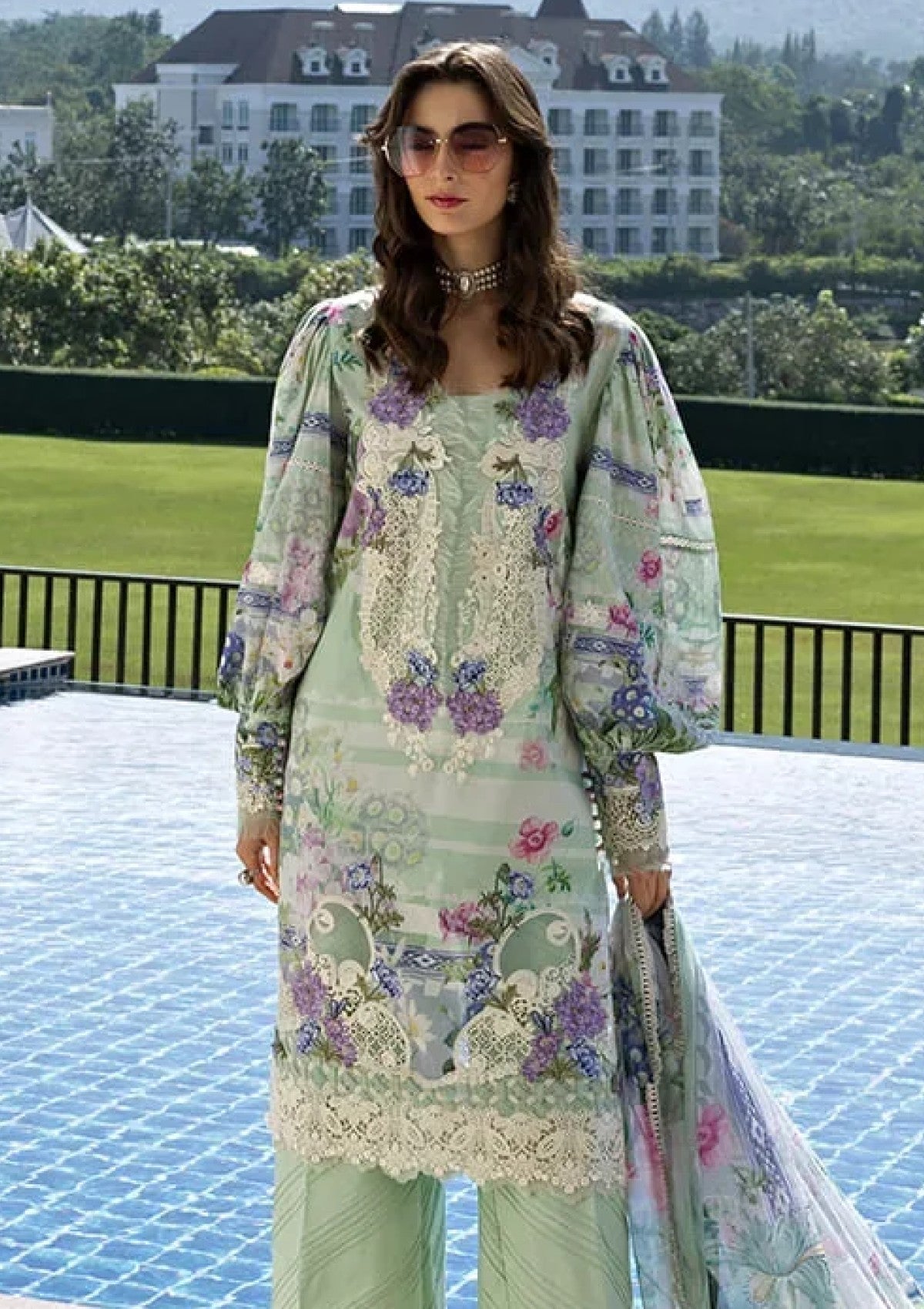 Lawn - Elaf Premium - Signature Embroidered Prints 26 - ESA#06B - EVELINE WHISPER photo 3