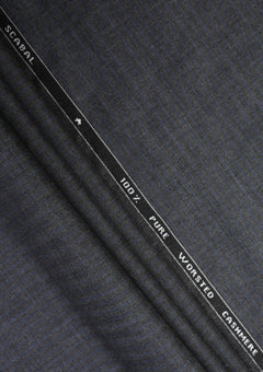 Scabal Pure Worsted Cashmere Wool Fabric - Navy image 1