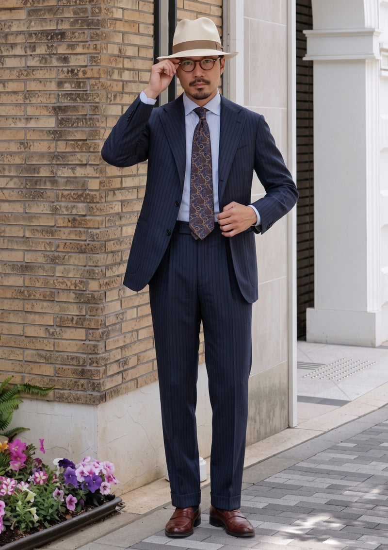 Carlo Barbera Riserva Superfine Exclusive Wool Fabric - Blue