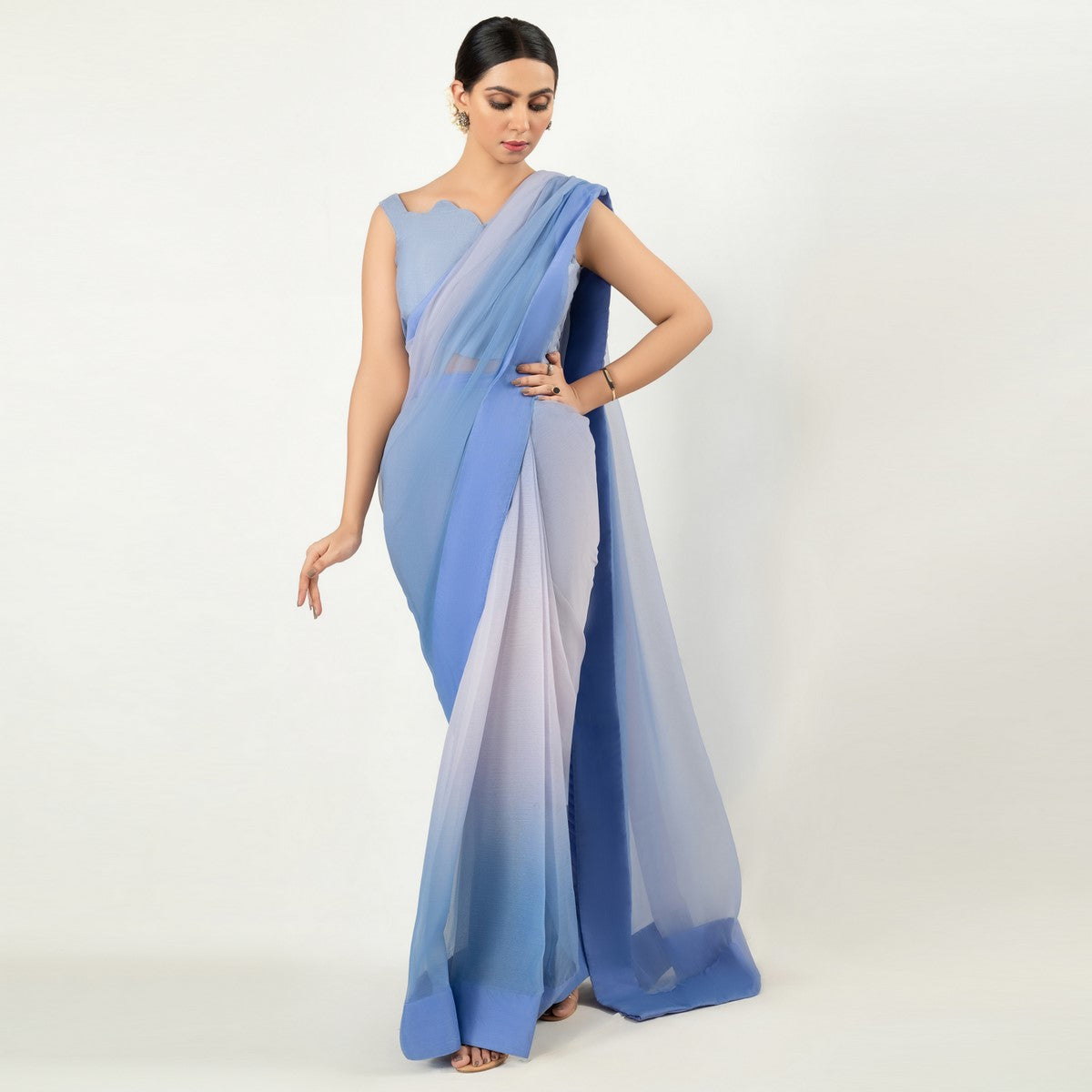 IASC 16 Digital Printed Chiffon Saree – product image 5