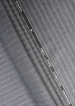 Scabal Pure Worsted Cashmere Wool Fabric - Dark Grey image 1