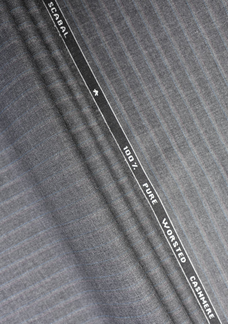 Scabal Pure Worsted Cashmere Wool Fabric - Dark Grey