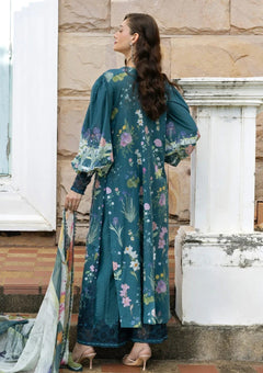 Lawn - Elaf Premium - Signature Embroidered Prints 26 - ESA#05A - OCEANA VEIL photo 2