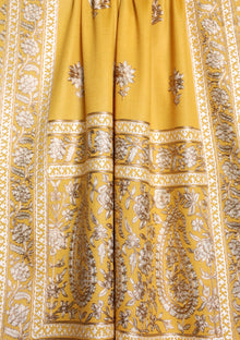 Pashmina Ari Work Jaaldar Scarf D#08 - Mustard photo 2