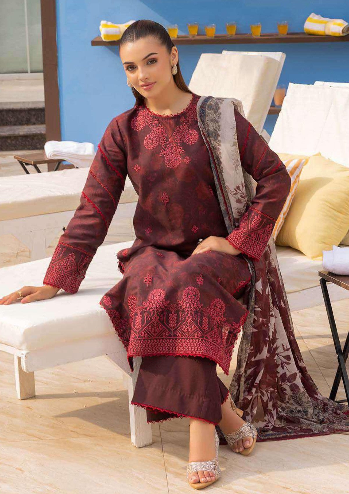 Lawn - Saad Shaikh - Mojito - Printed 25 - SS#1108 - Twilight Flora image 2