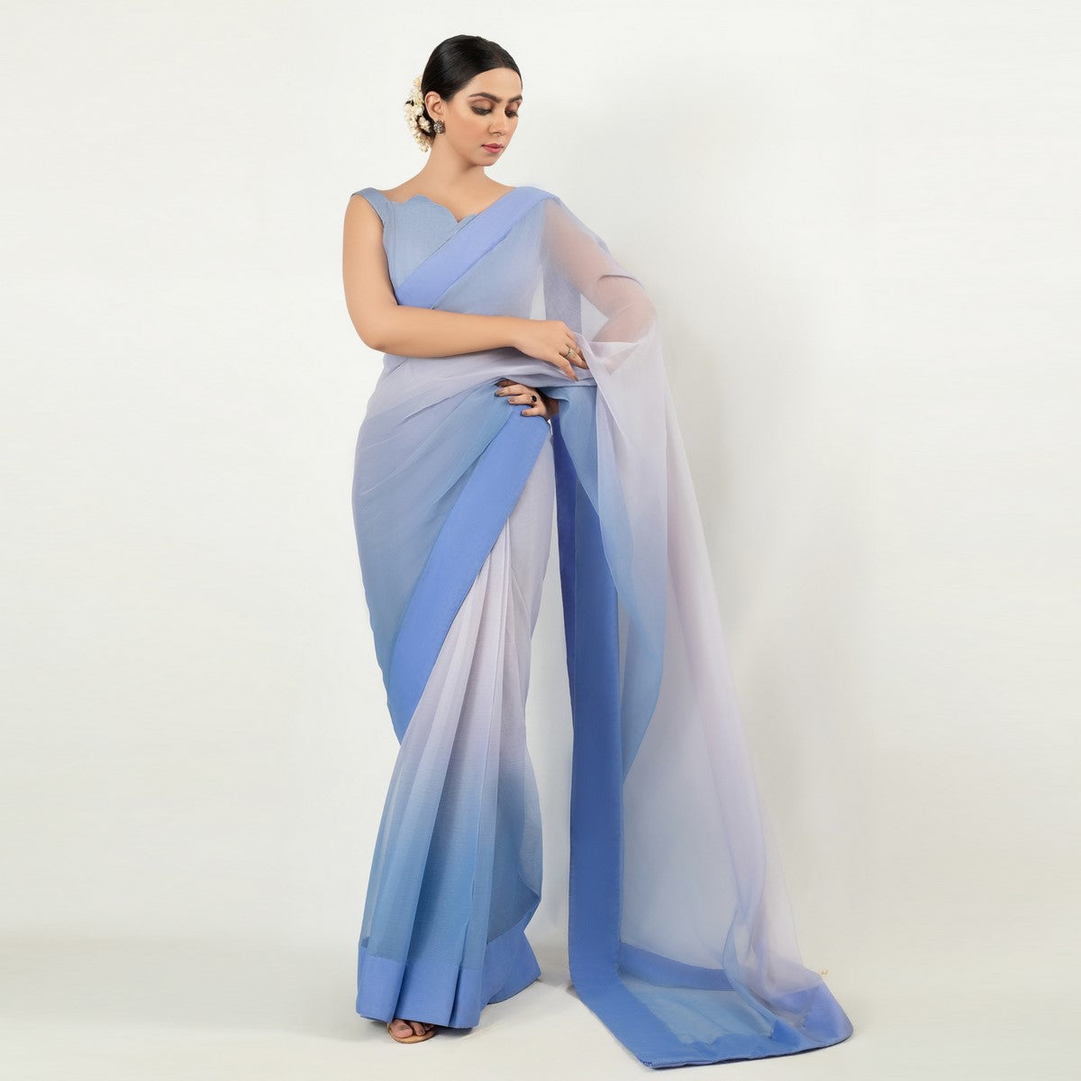 IASC 16 Digital Printed Chiffon Saree – product image 6