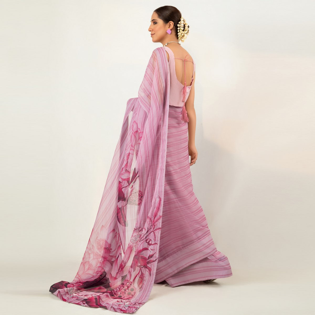 IASC 12 Digital Printed Chiffon Saree – product image 6