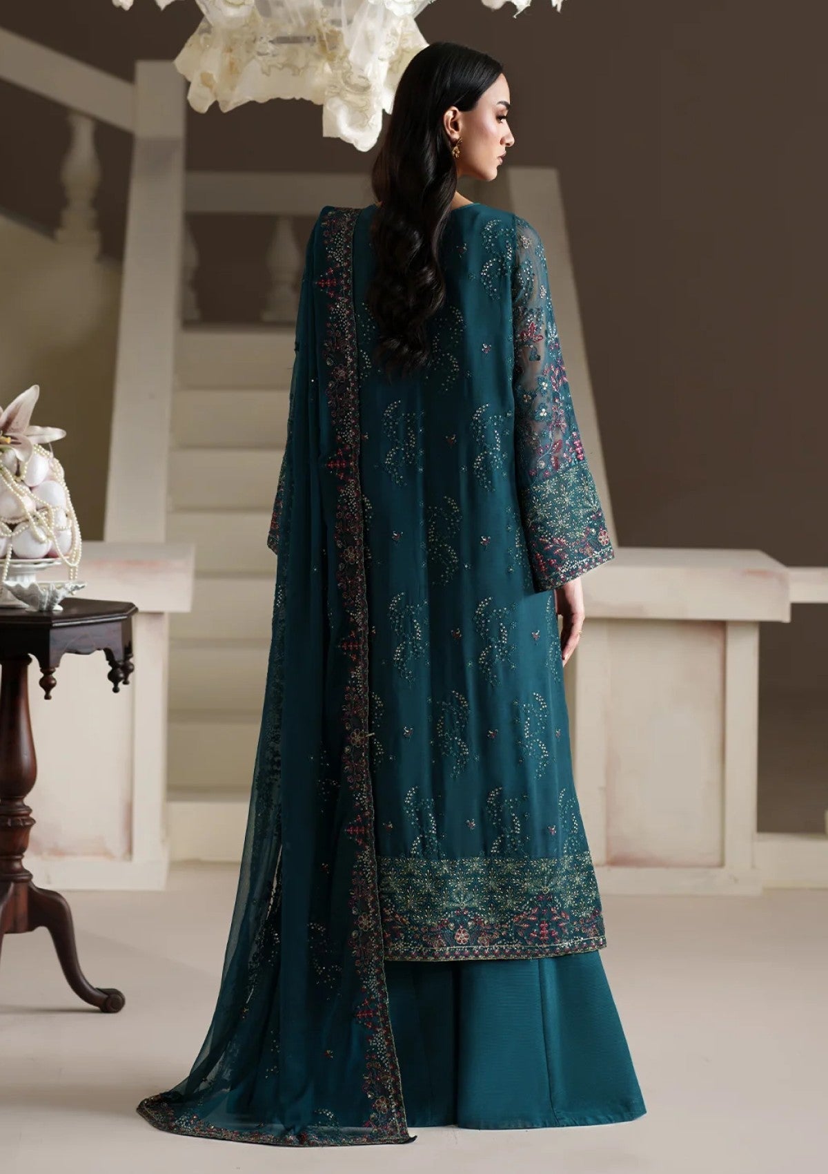 Formals - Emaan Adeel - Modern Heirloom Unstitched Chiffon 26 - ANTIQUE CHARM photo 2