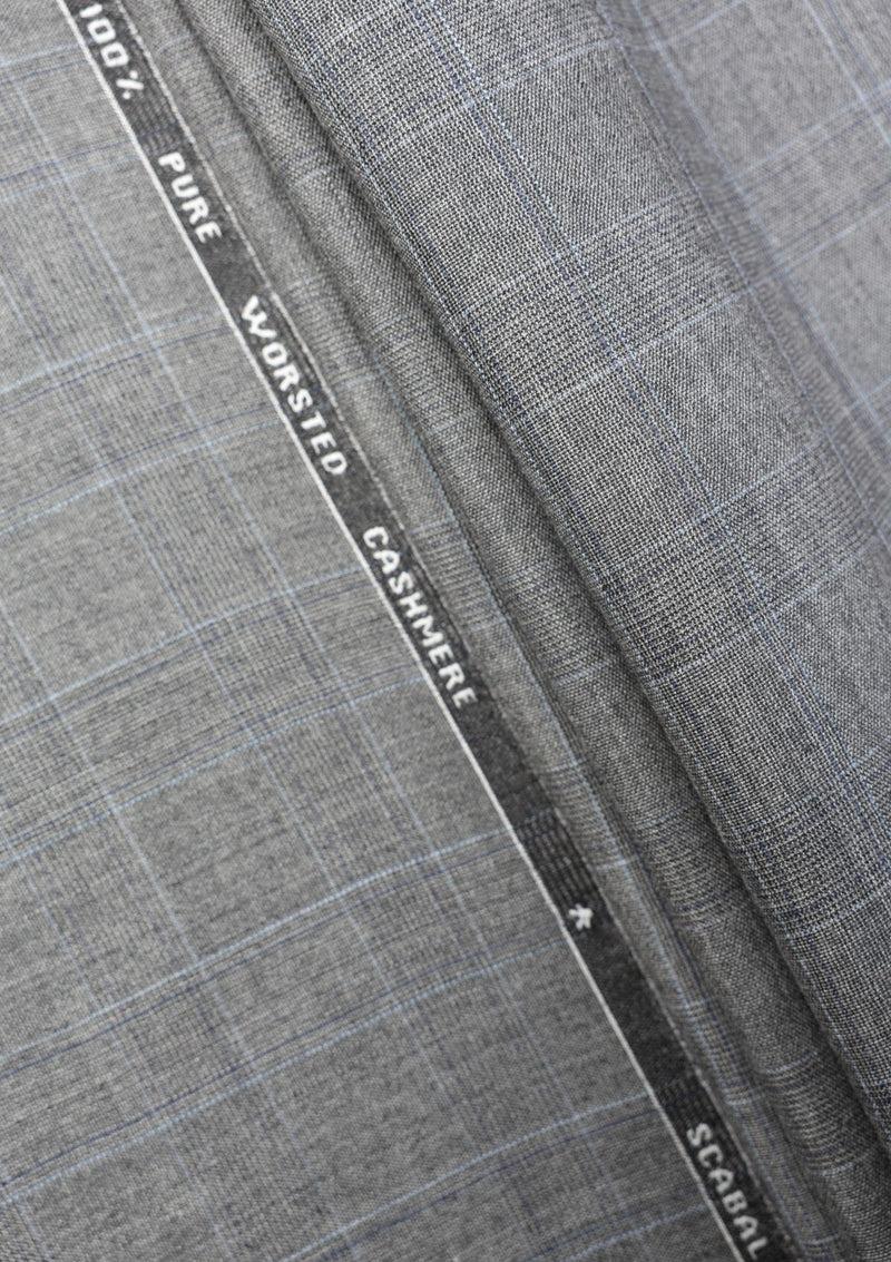 Scabal Pure Worsted Cashmere Wool Fabric - Grey