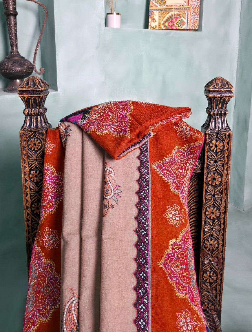 Pashmina Kashmiri Jaaldar Shawl D#153 - Multi photo 2