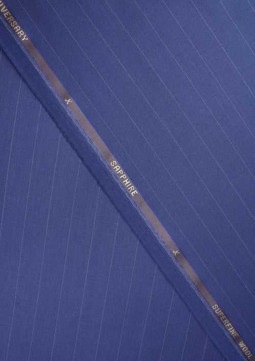 Drapers Sapphire Wool Fabric - P Blue photo 2