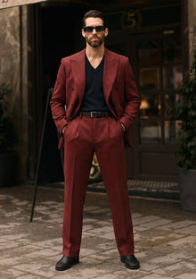 Holland & Sherry Merino Wool Fabric - Rust photo 1