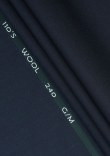 Reda Super 110'S Solid Weave 240 GM Wool Fabric - Blue photo 1