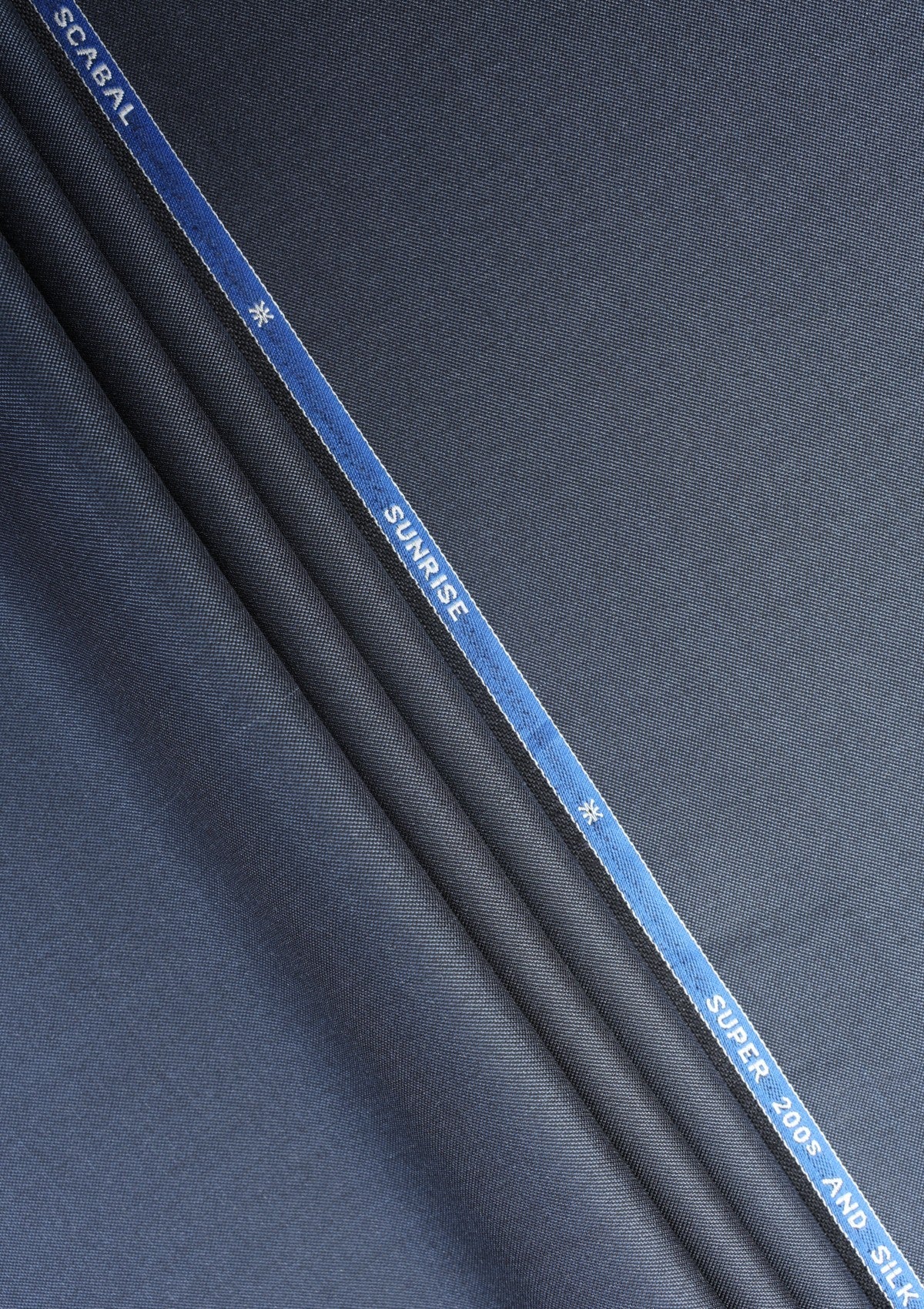 Scabal Super 200's Wool & Silk With Diamond 200 GR - Navy Blue image 1