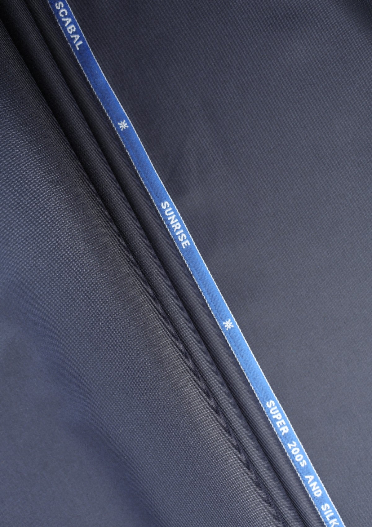 Scabal Super 200's Sunrise Wool & Silk - Navy Blue image 1