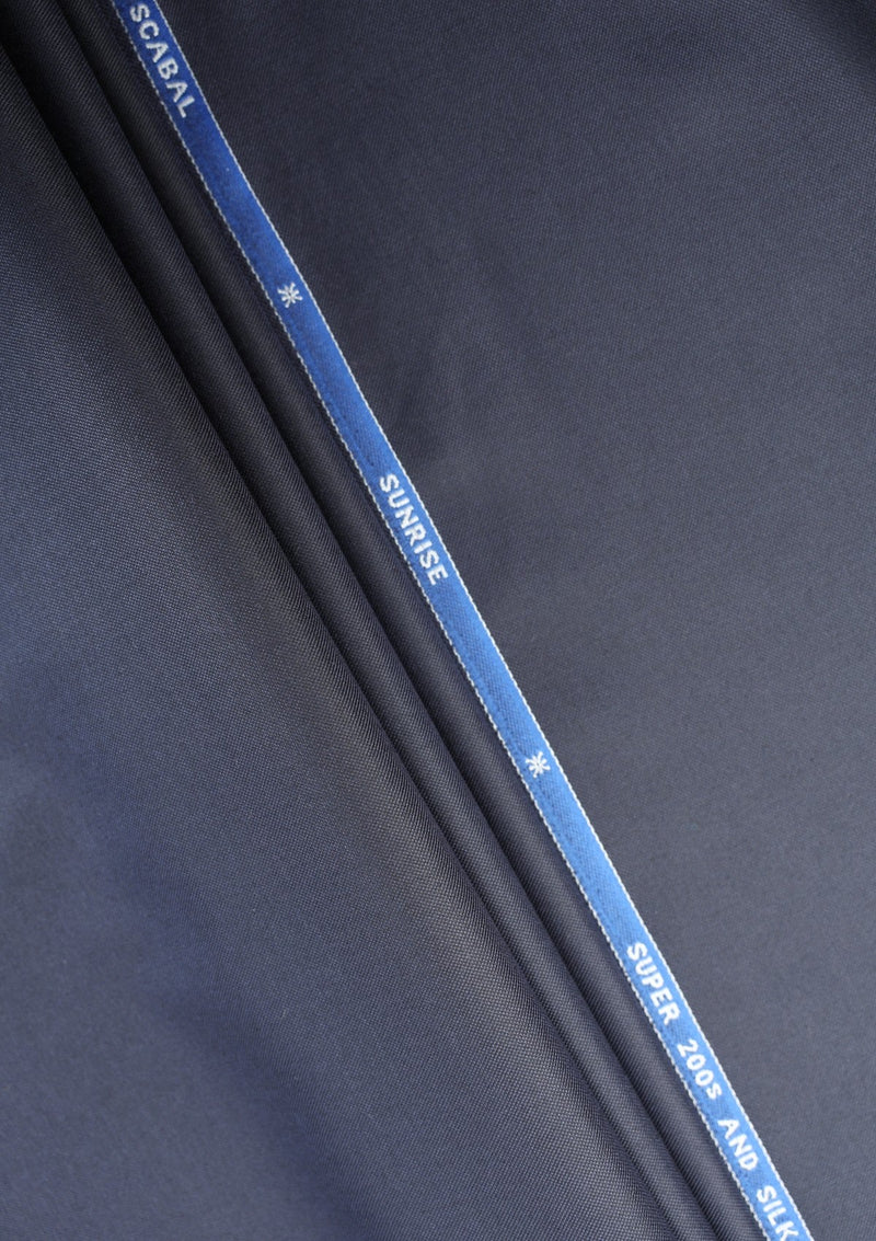 Scabal Super 200's Sunrise Wool & Silk - Navy Blue