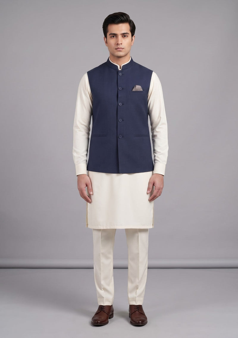 Drapers Vitale Arrival Wool Fabric - Navy