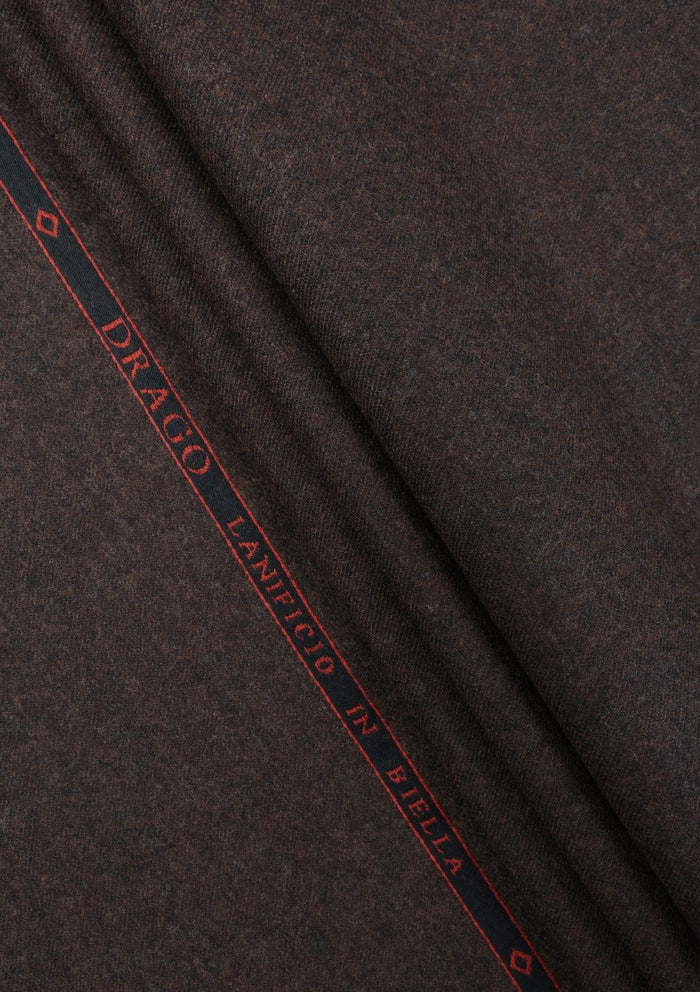 Drago Rugby Flannel Super 130's Wool Fabric - D Brown
