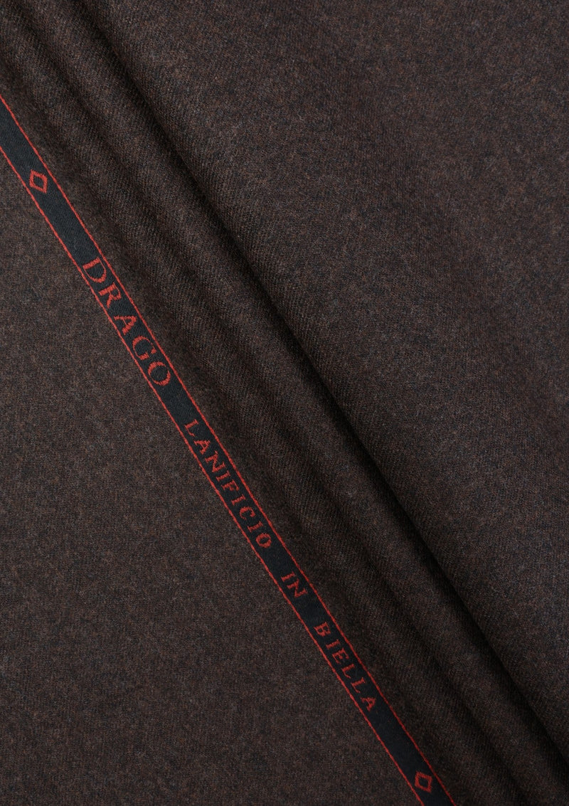 Drago Rugby Flannel Super 130's Wool Fabric - D Brown