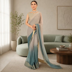 IASC 02 Digital Printed Chiffon Saree Set