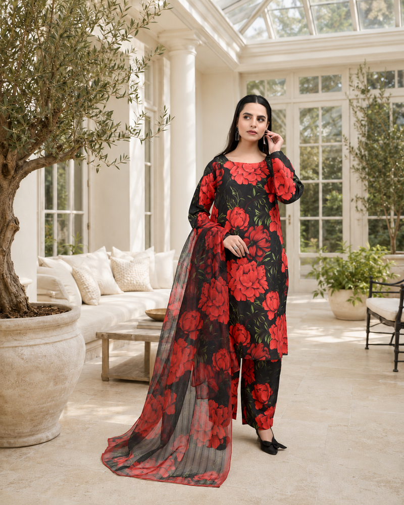 IAVD 06 Unstitched 3-Piece Raw Silk Suit