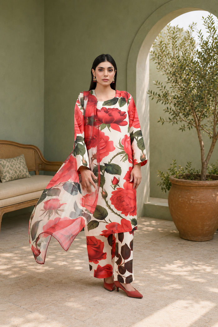 IAVD 03 Unstitched 3-Piece Raw Silk Suit