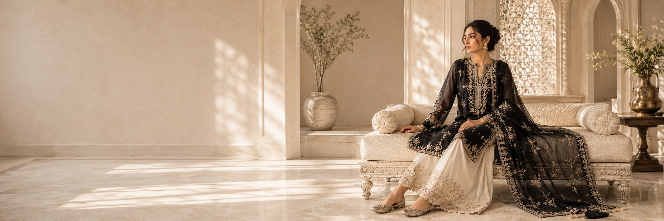 Woman wearing an elegant ZARFINA outfit