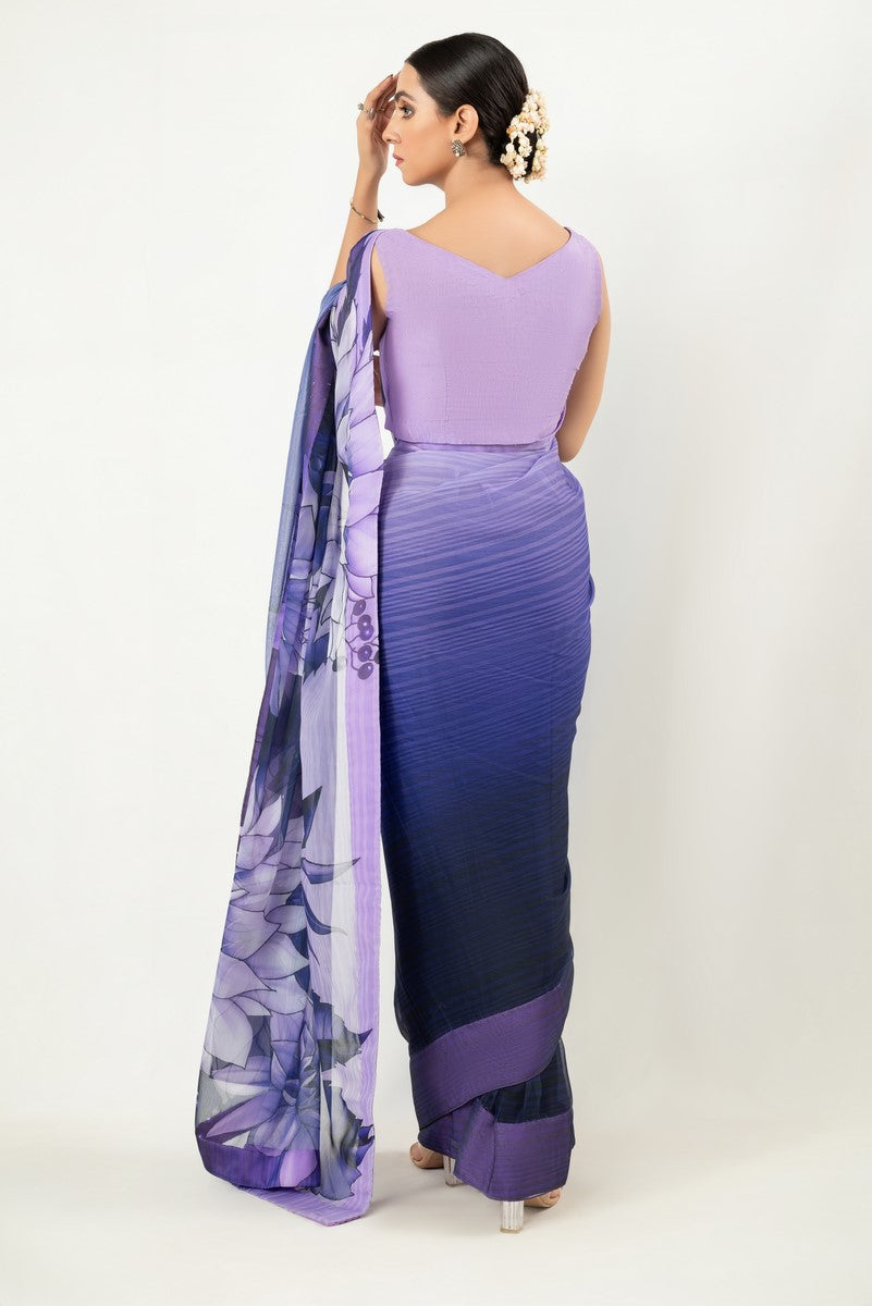 IASC 17 Digital Printed Chiffon Saree – product image 6