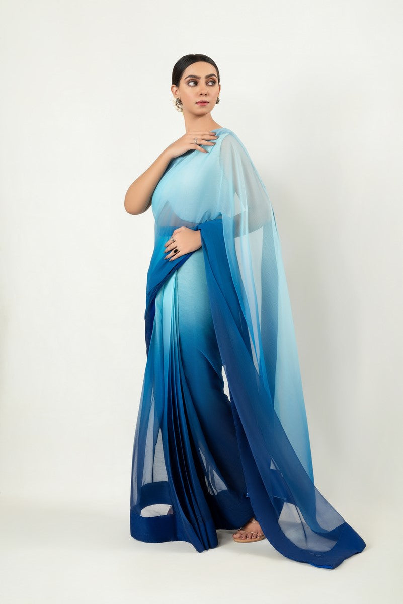 IASC 18 Digital Printed Chiffon Saree – product image 5