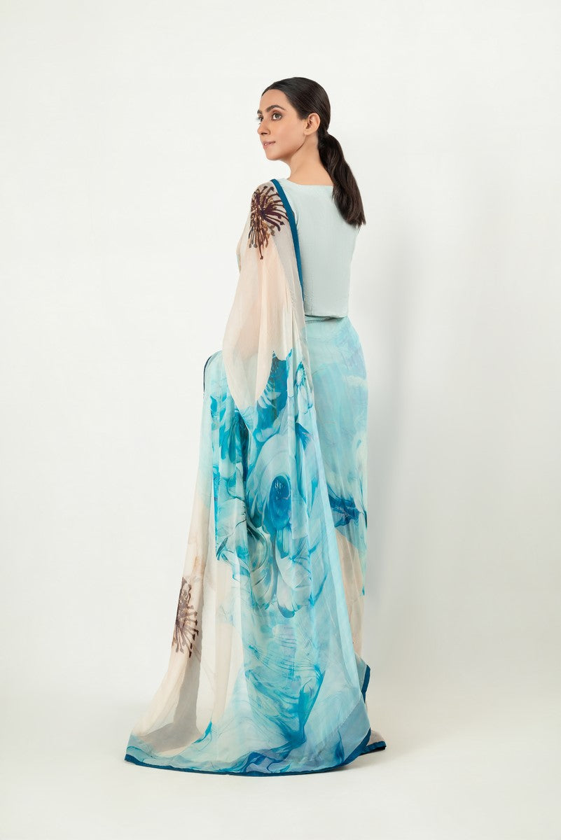 IASC 21 Digital Printed Chiffon Saree – product image 7