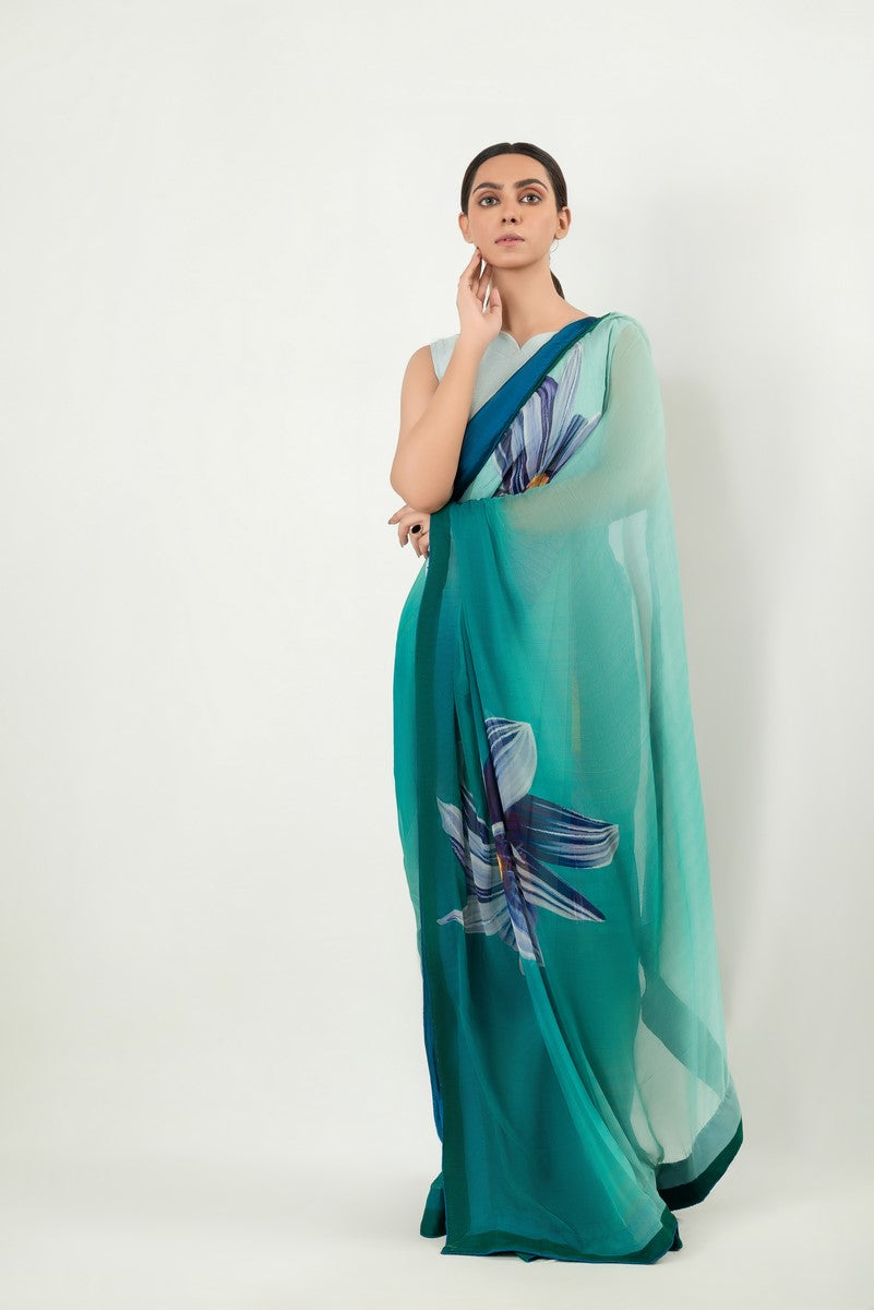 IASC 22 Digital Printed Chiffon Saree – product image 3
