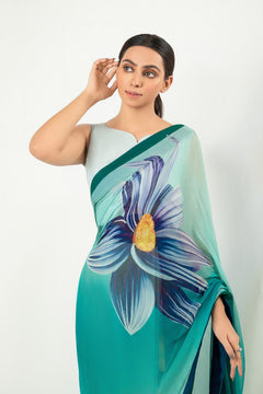 IASC 22 Digital Printed Chiffon Saree – product image 7
