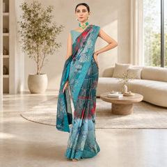 IASC 03 Digital Printed Chiffon Saree Set