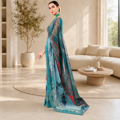 IASC 03 Digital Printed Chiffon Saree Set
