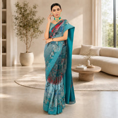IASC 03 Digital Printed Chiffon Saree Set
