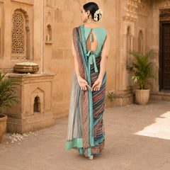 IASC 09 Digital Printed Chiffon Saree Set
