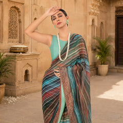IASC 09 Digital Printed Chiffon Saree Set