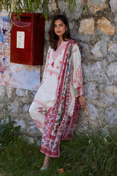 Unstitched Embroidered 3 Piece Muzlin Suit — 1000000093629 photo 1