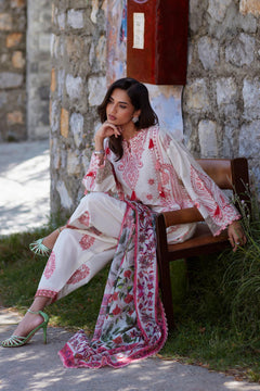 Unstitched Embroidered 3 Piece Muzlin Suit — 1000000093629 photo 6
