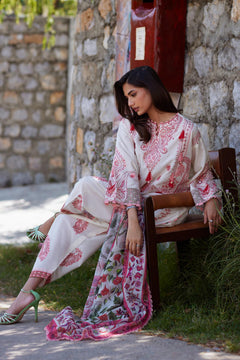 Unstitched Embroidered 3 Piece Muzlin Suit — 1000000093629 photo 7