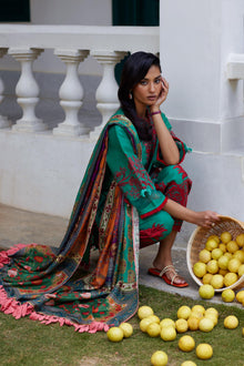 Unstitched Embroidered 3 Piece Muzlin Suit — 1000000093631 photo 3