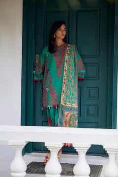 Unstitched Embroidered 3 Piece Muzlin Suit — 1000000093631 photo 12